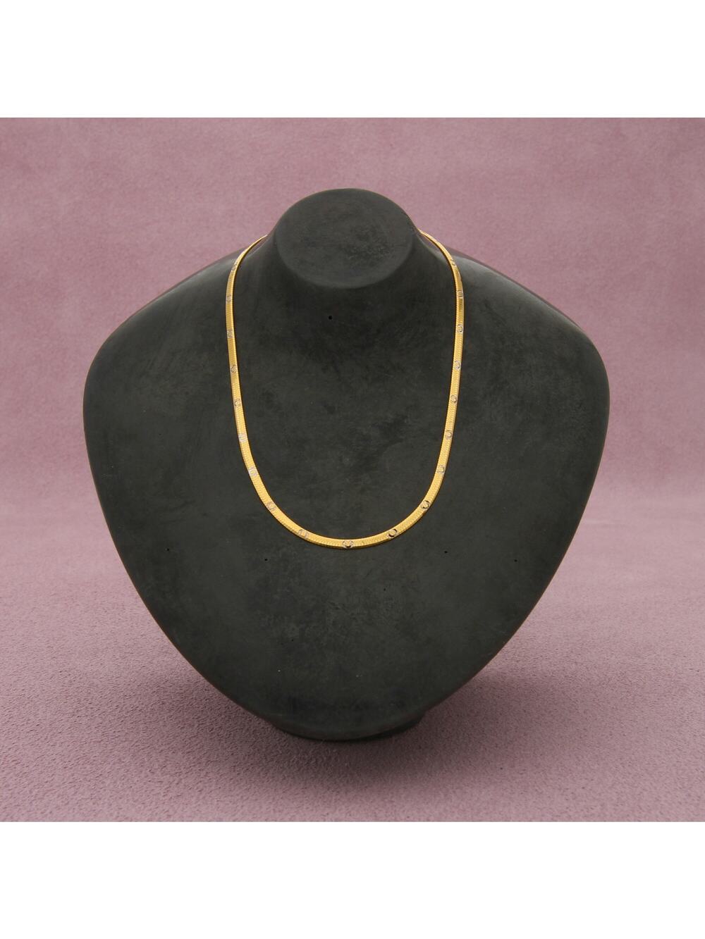 bony levy 14k yellow gold two-tone circle pattern chain necklace size 18in